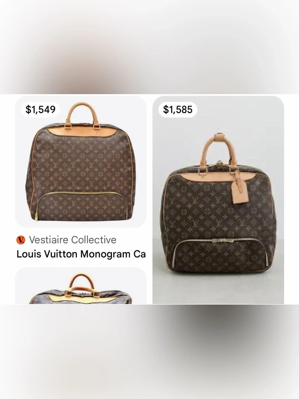 Louis Vuitton Monogram Canvas Travel or gym bag in Brown with Tan Trim